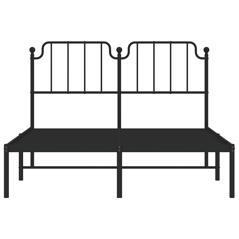 Pemberly Row Powder-Coated Steel Full/Double Bed Frame in Black