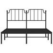 Pemberly Row Powder-Coated Steel Full/Double Bed Frame in Black