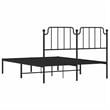 Pemberly Row Powder-Coated Steel Full/Double Bed Frame in Black