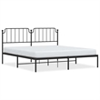 Pemberly Row Powder-Coated Steel Cal King/Double Bed Frame in Black