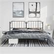 Pemberly Row Powder-Coated Steel Cal King/Double Bed Frame in Black