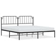 Pemberly Row Powder-Coated Steel King/Double Bed Frame in Black