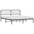 Pemberly Row Powder-Coated Steel King/Double Bed Frame in Black