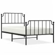 Pemberly Row Contemporary Powder-Coated Steel Twin Bed Frame in Black