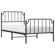 Pemberly Row Contemporary Powder-Coated Steel Twin Bed Frame in Black