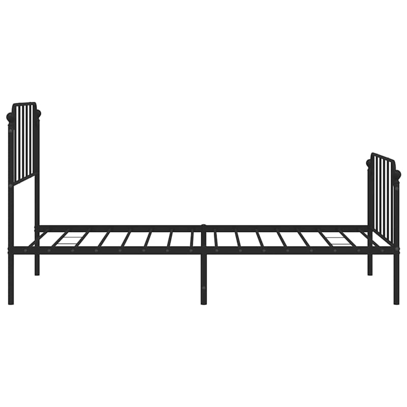 Pemberly Row Contemporary Powder-Coated Steel Twin Bed Frame in Black