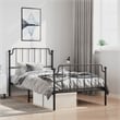 Pemberly Row Contemporary Powder-Coated Steel Twin Bed Frame in Black