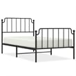 Pemberly Row Contemporary Powder-Coated Steel Twin Bed Frame in Black