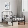 Pemberly Row Contemporary Powder-Coated Steel Twin Bed Frame in Black