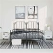 Pemberly Row 53.1 x 74.8 Powder-Coated Steel Bed Frame in Black