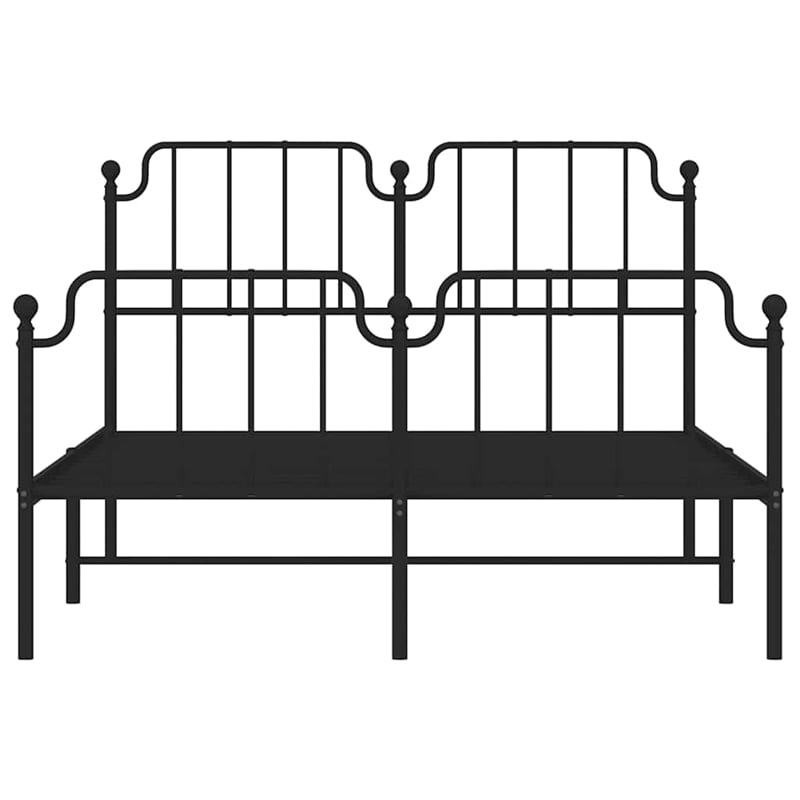 Pemberly Row 53.1 x 74.8 Powder-Coated Steel Bed Frame in Black