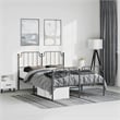 Pemberly Row 53.1 x 74.8 Powder-Coated Steel Bed Frame in Black