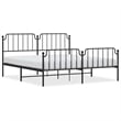 Pemberly Row Rectangular Powder-Coated Steel Full Bed Frame in Black