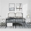 Pemberly Row Rectangular Powder-Coated Steel Full Bed Frame in Black