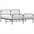 Pemberly Row Rectangular Powder-Coated Steel Full Bed Frame in Black