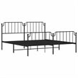 Pemberly Row Rectangular Powder-Coated Steel Full Bed Frame in Black