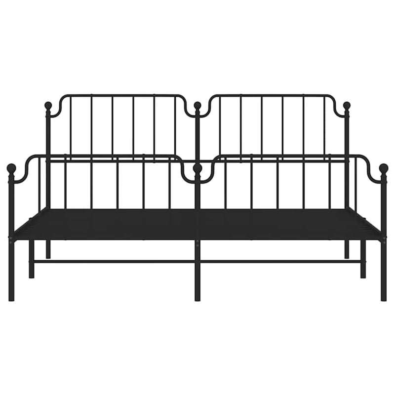 Pemberly Row Rectangular Powder-Coated Steel Full Bed Frame in Black