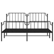 Pemberly Row Rectangular Powder-Coated Steel Full Bed Frame in Black