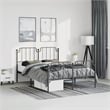 Pemberly Row Rectangular Powder-Coated Steel Full Bed Frame in Black