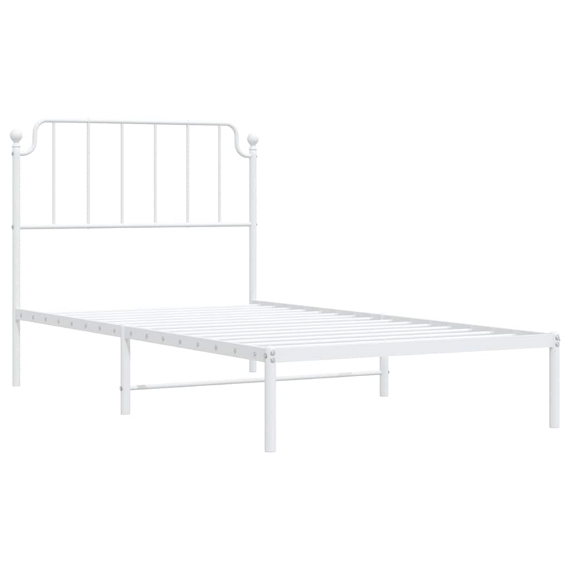Pemberly Row Contemporary Powder-Coated Steel Twin Bed Frame in Black