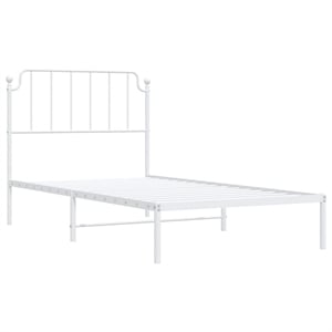 Pemberly Row Contemporary Powder-Coated Steel Twin Bed Frame in Black