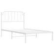 Pemberly Row Contemporary Powder-Coated Steel Twin Bed Frame in Black