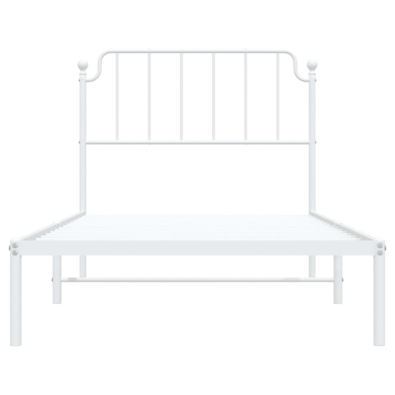 Pemberly Row Contemporary Powder-Coated Steel Twin Bed Frame in Black