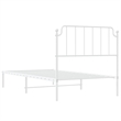 Pemberly Row Contemporary Powder-Coated Steel Twin Bed Frame in Black