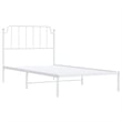 Pemberly Row Contemporary Powder-Coated Steel Single Bed Frame in White