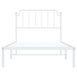 Pemberly Row Contemporary Powder-Coated Steel Single Bed Frame in White