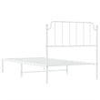 Pemberly Row Contemporary Powder-Coated Steel Single Bed Frame in White