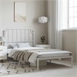 Pemberly Row Contemporary Powder-Coated Steel Single Bed Frame in White
