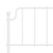 Pemberly Row Powder-Coated Steel Full/Double Bed Frame in White