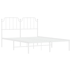Pemberly Row Powder-Coated Steel King Size Bed Frame in White
