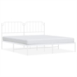 Pemberly Row Powder-Coated Steel Cal King/Double Bed Frame in White