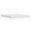 Pemberly Row Powder-Coated Steel Cal King/Double Bed Frame in White