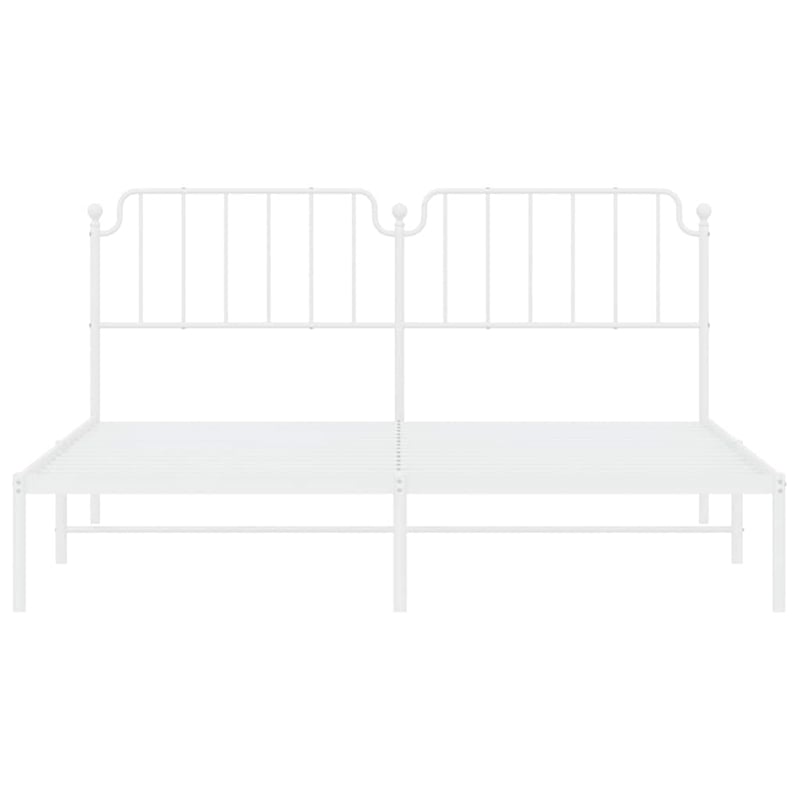 Pemberly Row Powder-Coated Steel Cal King/Double Bed Frame in White