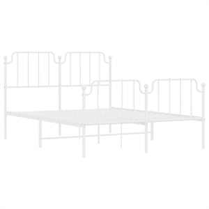 Pemberly Row 53.1 x 74.8 Powder-Coated Steel Bed Frame in White
