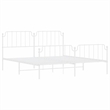 Pemberly Row Rectangular Powder-Coated Steel Full Bed Frame in White