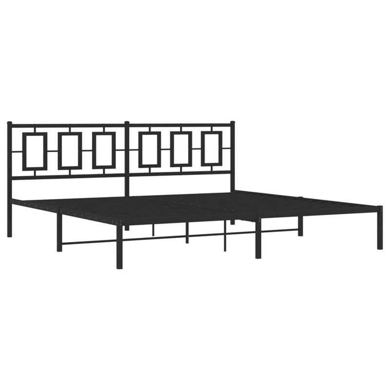 Pemberly Row Rectangular 76.0 x 80.0 Steel Bed Frame in Black