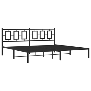 Pemberly Row Rectangular 76.0 x 80.0 Steel Bed Frame in Black