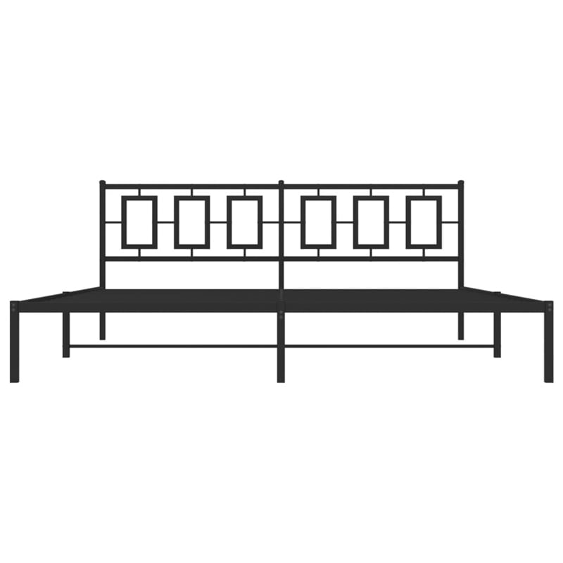 Pemberly Row Rectangular 76.0 x 80.0 Steel Bed Frame in Black