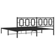 Pemberly Row Rectangular 76.0 x 80.0 Steel Bed Frame in Black