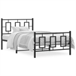 Pemberly Row Contemporary Powder-Coated Steel Twin Bed Frame in Black