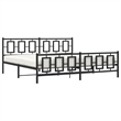 Pemberly Row Contemporary 76x80 Powder-Coated Steel Bed Frame in Black