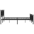 Pemberly Row Contemporary 76x80 Powder-Coated Steel Bed Frame in Black