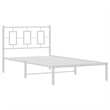Pemberly Row Rectangular Powder-Coated Steel Twin Bed Frame in White
