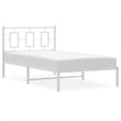 Pemberly Row Rectangular Powder-Coated Steel Twin Bed Frame in White