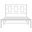Pemberly Row Rectangular Powder-Coated Steel Twin Bed Frame in White