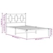 Pemberly Row Rectangular Powder-Coated Steel Twin Bed Frame in White